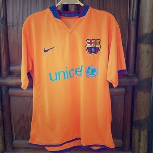 NIKE safety orange jersey running Ronaldinho 10